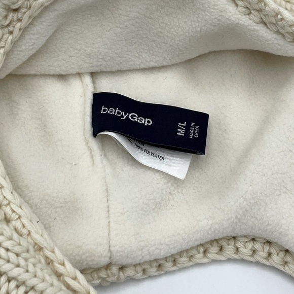 BABY GAP Cable Knit Winter Hat Cream Beige Size M/L - Picture 6 of 8
